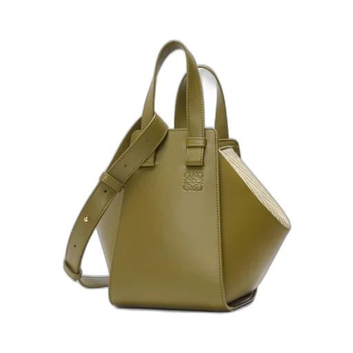 Compact Hammock bag in mellow calfskin and canvas