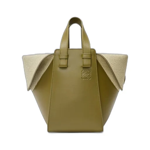 Compact Hammock bag in mellow calfskin and canvas