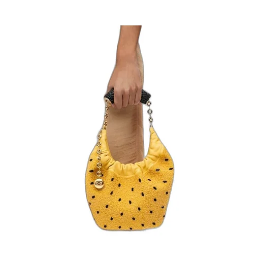 Mini Squeeze bag in beaded leather