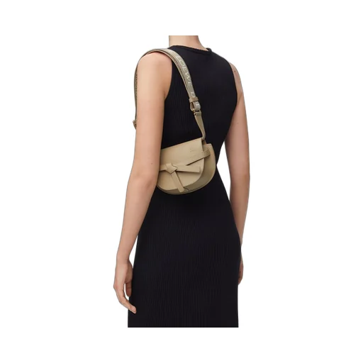 Mini Gate Dual bag in soft calfskin and jacquard