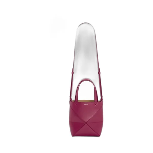 Mini Puzzle Fold tote in shiny calfskin