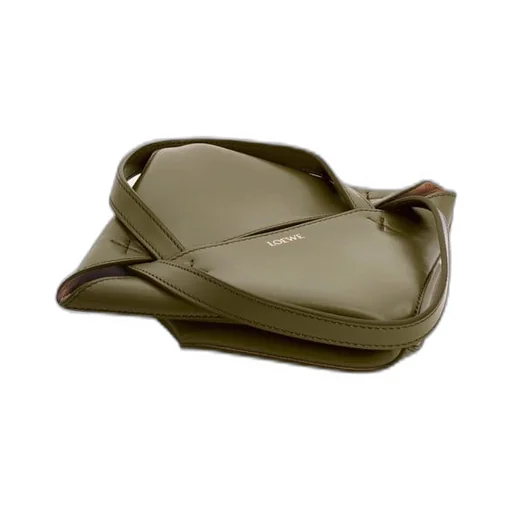Mini Puzzle Fold tote in shiny calfskin