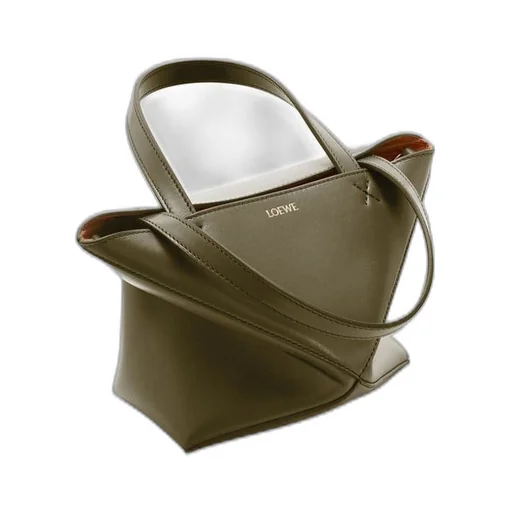 Mini Puzzle Fold tote in shiny calfskin
