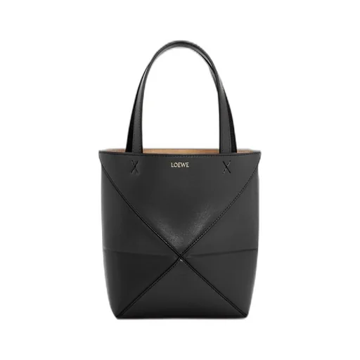 Mini Puzzle Fold tote in shiny calfskin