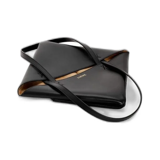 Medium Puzzle Fold tote in shiny calfskin