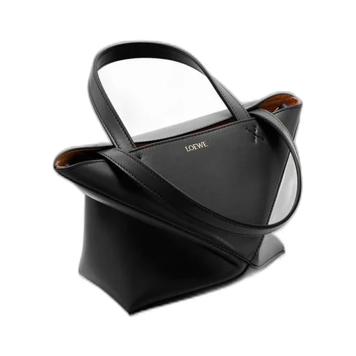 Mini Puzzle Fold tote in shiny calfskin