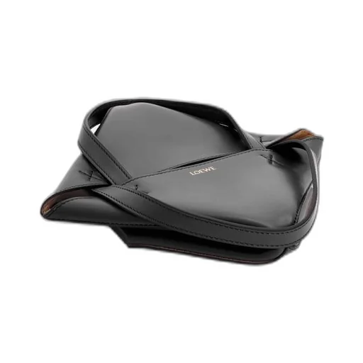 Mini Puzzle Fold tote in shiny calfskin