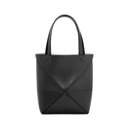 Mini Puzzle Fold tote in shiny calfskin