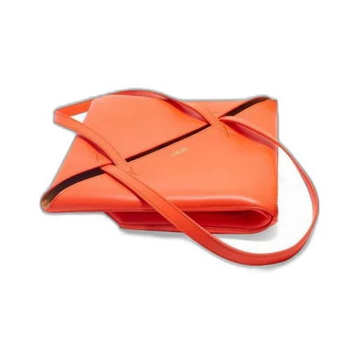 Medium Puzzle Fold tote in shiny calfskin