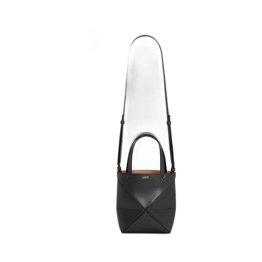 Mini Puzzle Fold tote in shiny calfskin