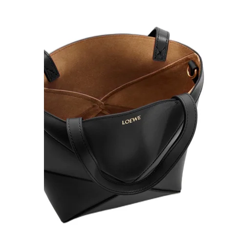 Mini Puzzle Fold tote in shiny calfskin