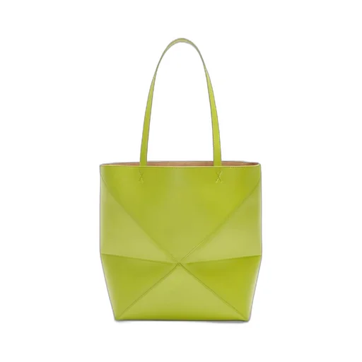 Medium Puzzle Fold tote in shiny calfskin