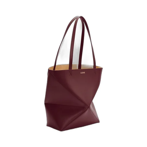 Medium Puzzle Fold tote in shiny calfskin