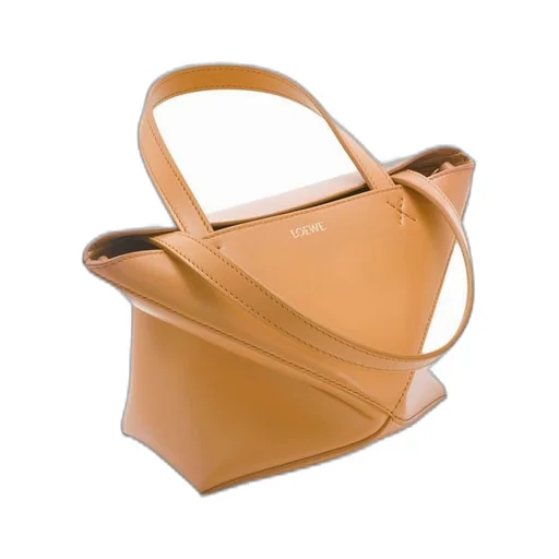 Mini Puzzle Fold tote in shiny calfskin