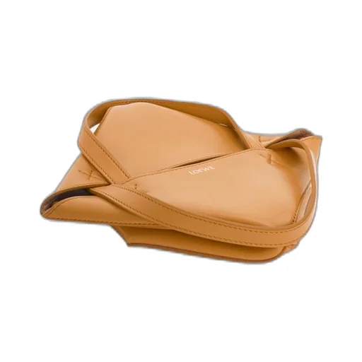 Mini Puzzle Fold tote in shiny calfskin