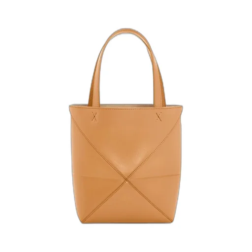 Mini Puzzle Fold tote in shiny calfskin