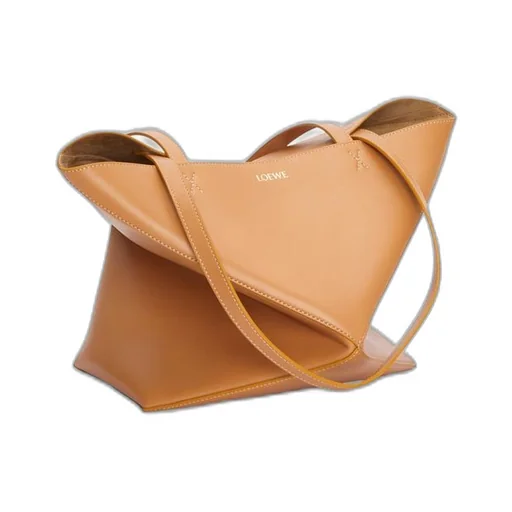 Medium Puzzle Fold tote in shiny calfskin