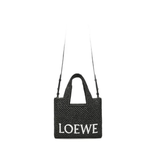 Small LOEWE Font Tote in raffia