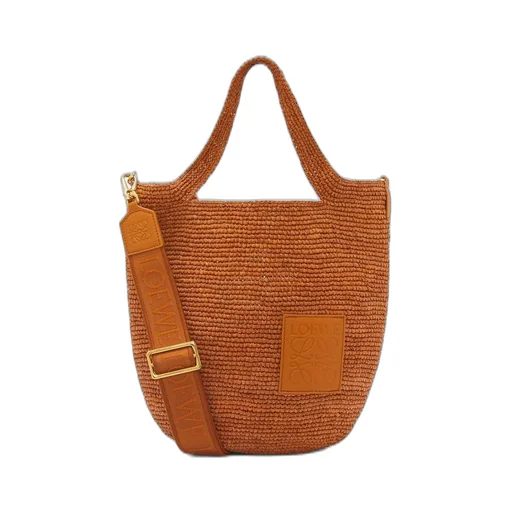 Mini Slit bag in raffia and calfskin