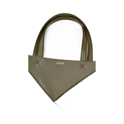 Mini Puzzle Fold tote in shiny calfskin