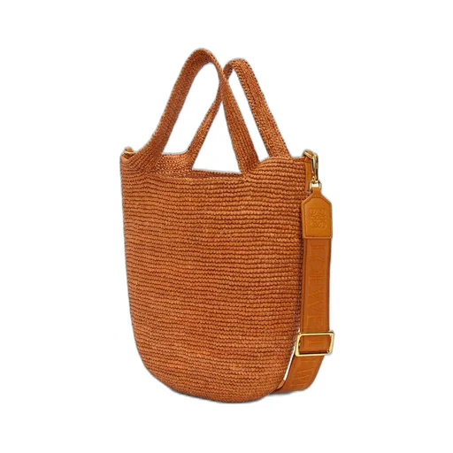 Mini Slit bag in raffia and calfskin