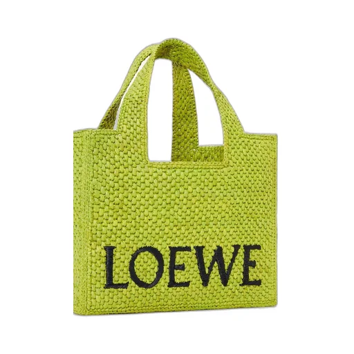Small LOEWE Font Tote in raffia