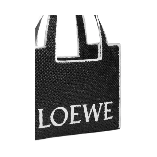 Large LOEWE Font Tote in raffia