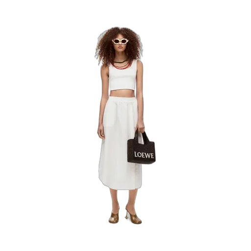 Small LOEWE Font Tote in raffia
