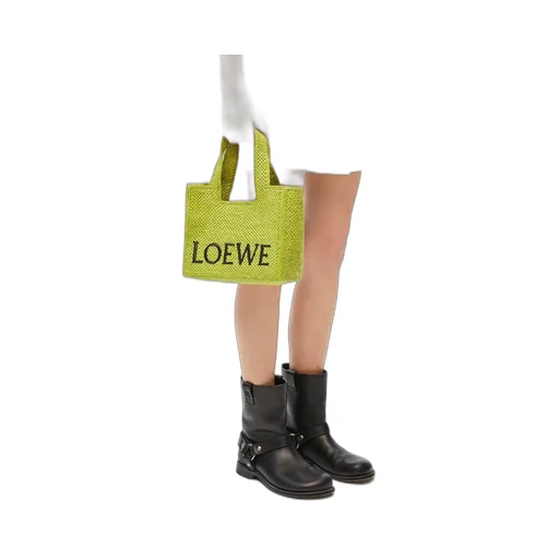 Small LOEWE Font Tote in raffia