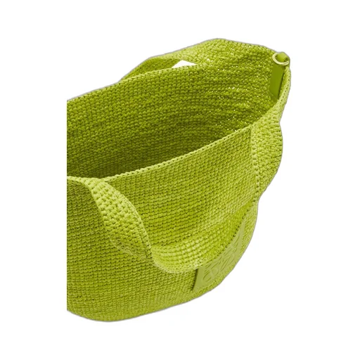 Mini Slit bag in raffia and calfskin