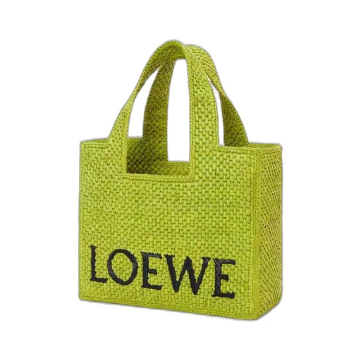 Small LOEWE Font Tote in raffia