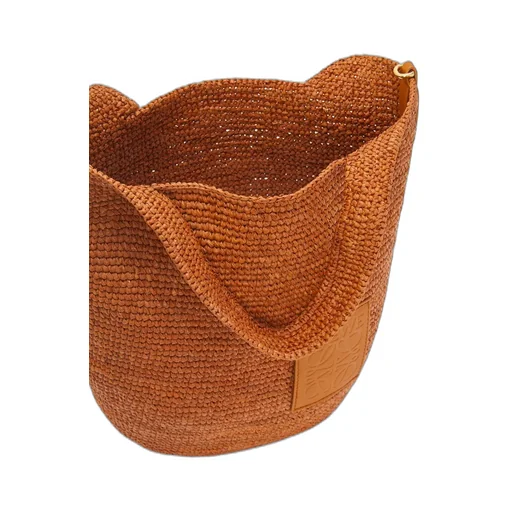 Mini Slit bag in raffia and calfskin