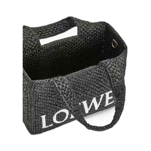 Small LOEWE Font Tote in raffia