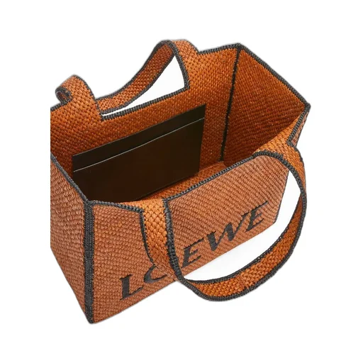 Large LOEWE Font Tote in raffia