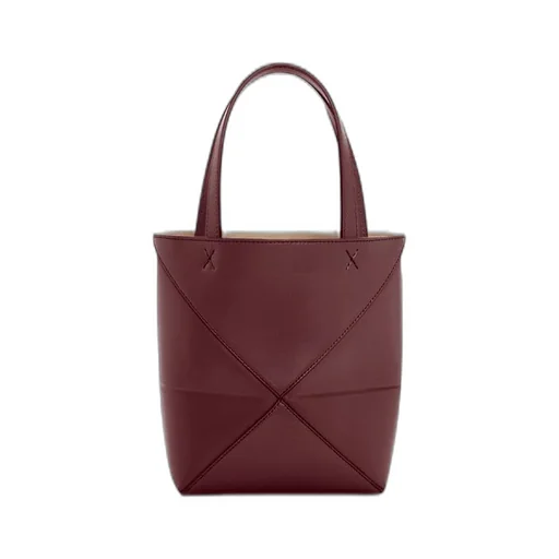 Mini Puzzle Fold tote in shiny calfskin
