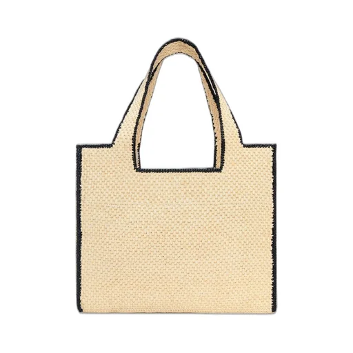 Large LOEWE Font tote in raffia