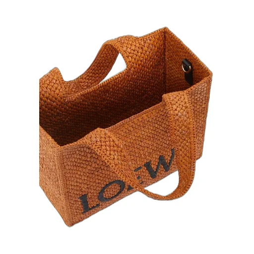 Small LOEWE Font Tote in raffia