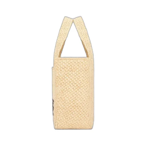 Small LOEWE Font tote in raffia