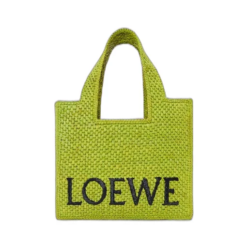 Small LOEWE Font Tote in raffia