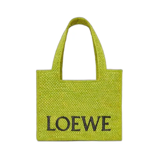 Medium LOEWE Font Tote in raffia