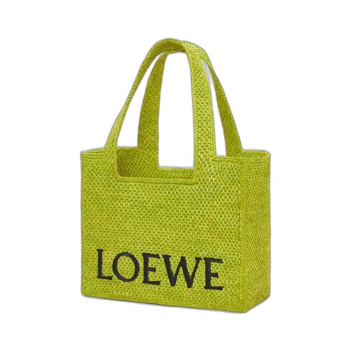 Medium LOEWE Font Tote in raffia