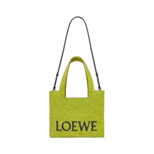 Medium LOEWE Font Tote in raffia
