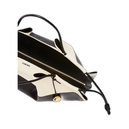 XL Paseo bag in shiny nappa calfskin and canvas
