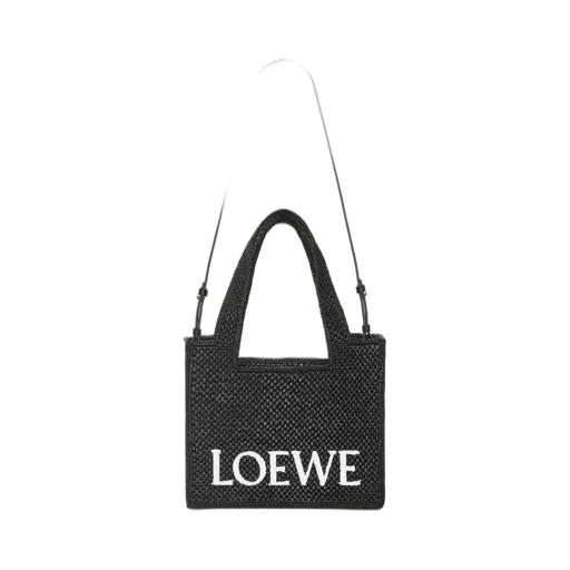 Medium LOEWE Font Tote in raffia