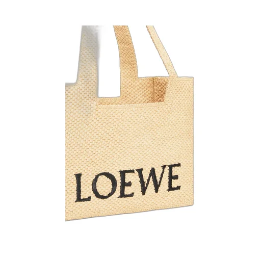 Medium LOEWE Font tote in raffia