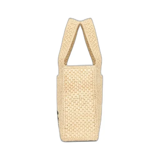 Mini LOEWE Font tote in raffia