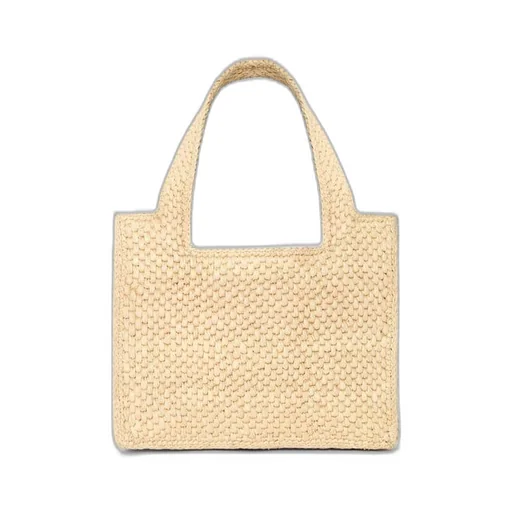 Mini LOEWE Font tote in raffia