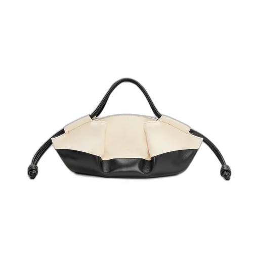 Small Paseo bag in shiny nappa calfskin and canvas