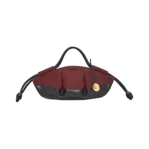 Small Paseo bag in shiny nappa calfskin and canvas