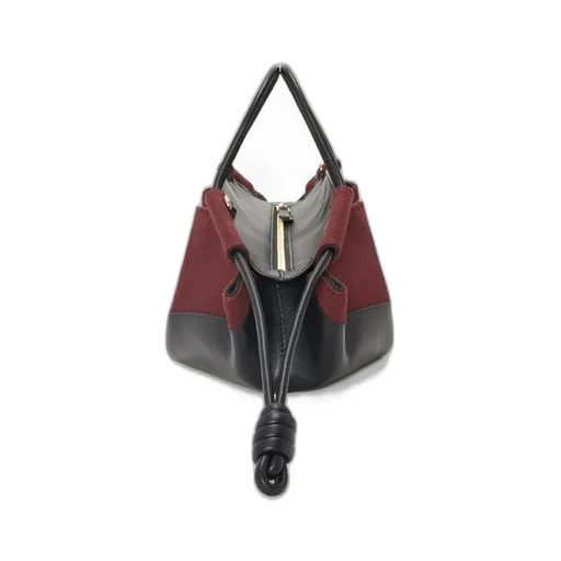 Small Paseo bag in shiny nappa calfskin and canvas